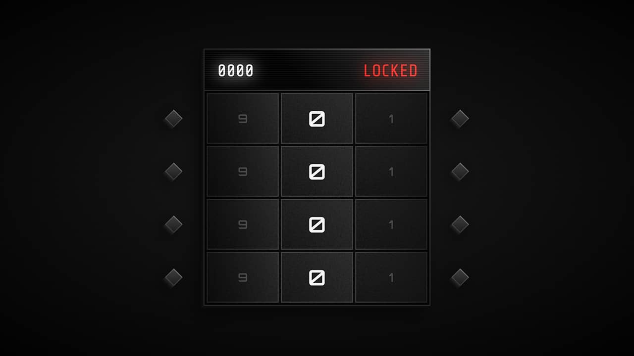 Screenshot of Carousel Lock Interface demo.
