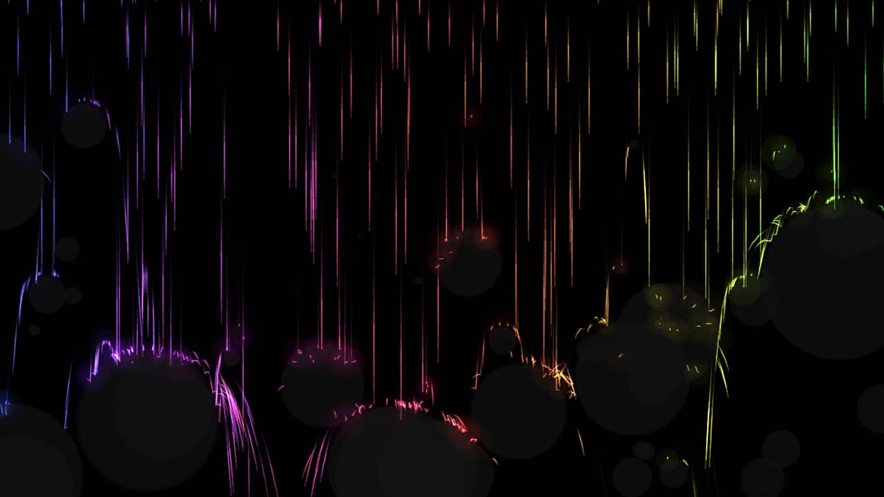 Screenshot of Rainbow Firestorm demo.