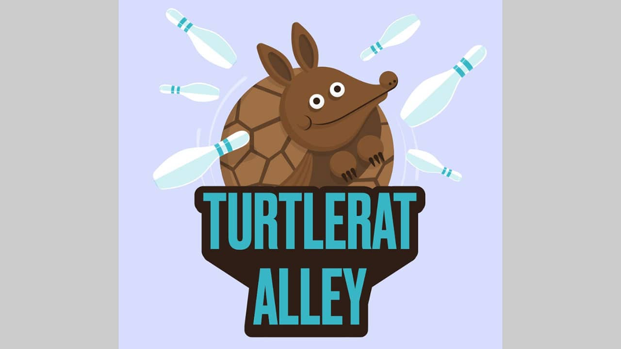 Screenshot of TurtleRat Alley logo screen.